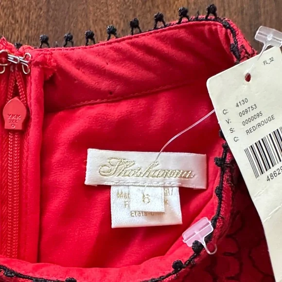 Shoshanna Romantic Red Lace Long Sleeve Keyhole Dress NWT Anthropologie - Picture 5 of 16